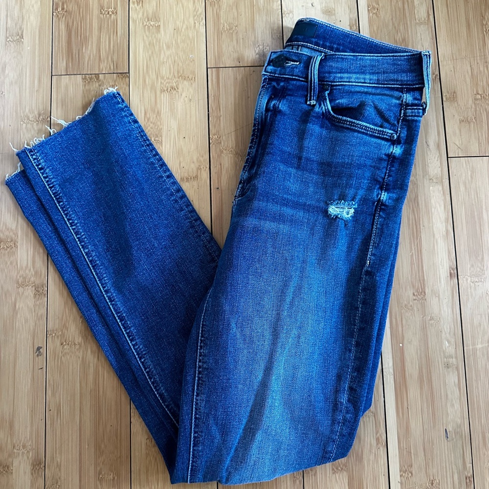 MOTHER Denim The Mid Rise Dazzler Ankle Jeans Weekend Warrior Sz 26. Pre-owned.